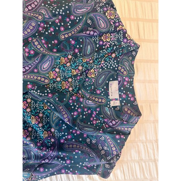 Athleta Dahlia Paisley Floral‎ Sleeveless Mini Dress Athletic Athleisure, Medium - Picture 5 of 8